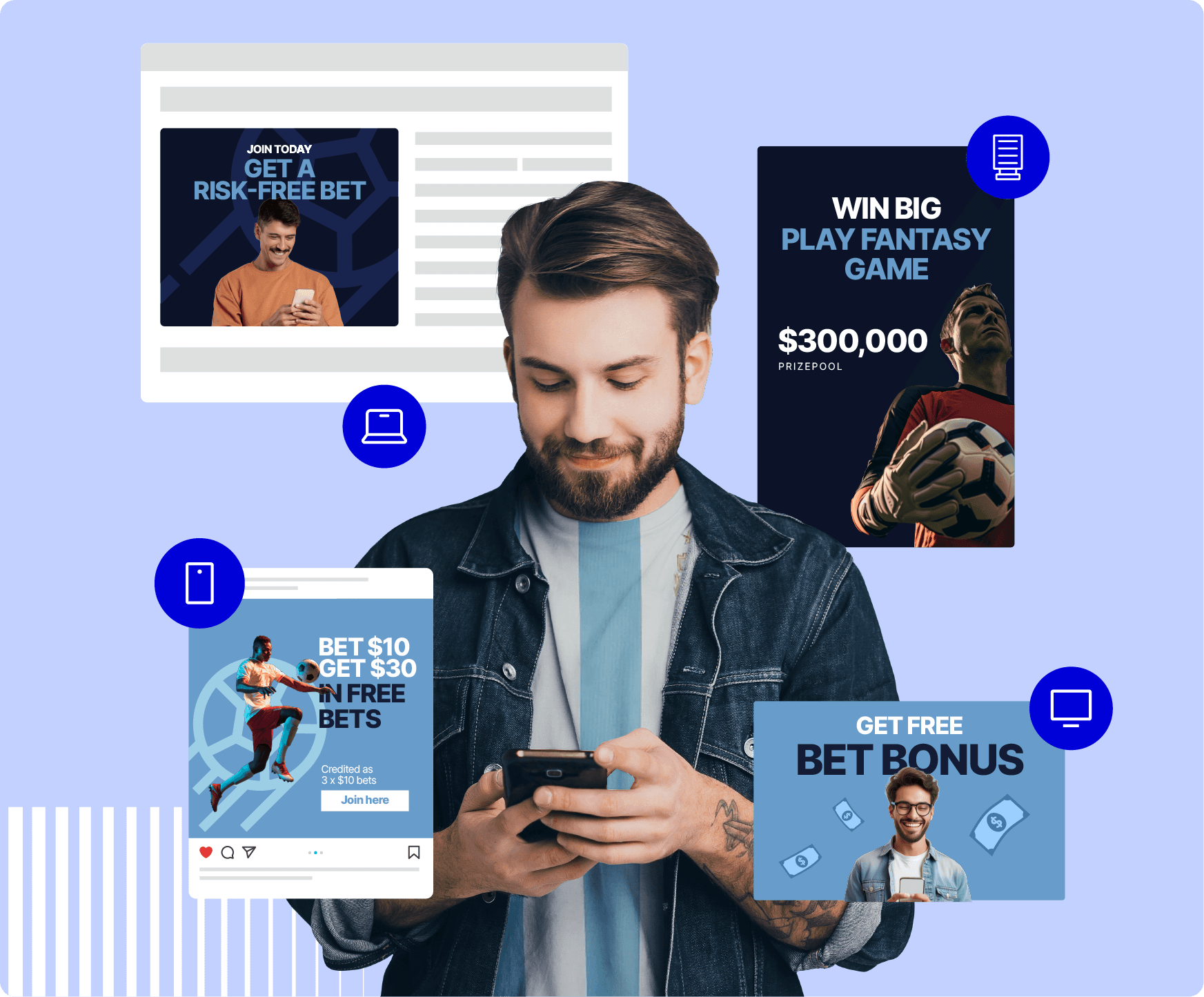 Mockup of Dynamic Creative platform by Genius Sports